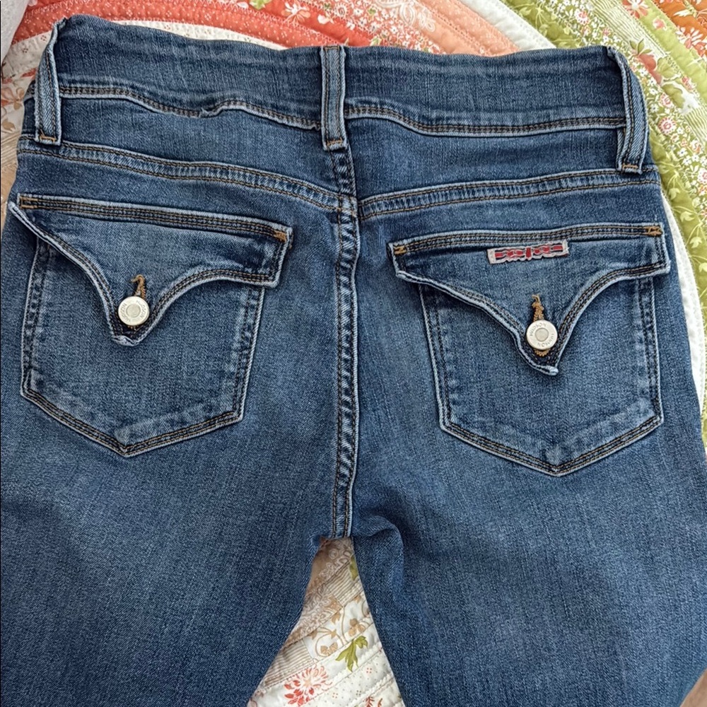 Hudson Omega Boot Cut Jeans with Faded Look and Contrasting Stitching